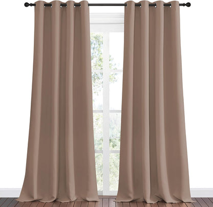 NICETOWN Blackout Curtains - Thermal Insulated Grommet Drapes for Bedroom | Set of 2 Panels, 55x90 Inch, Cappuccino