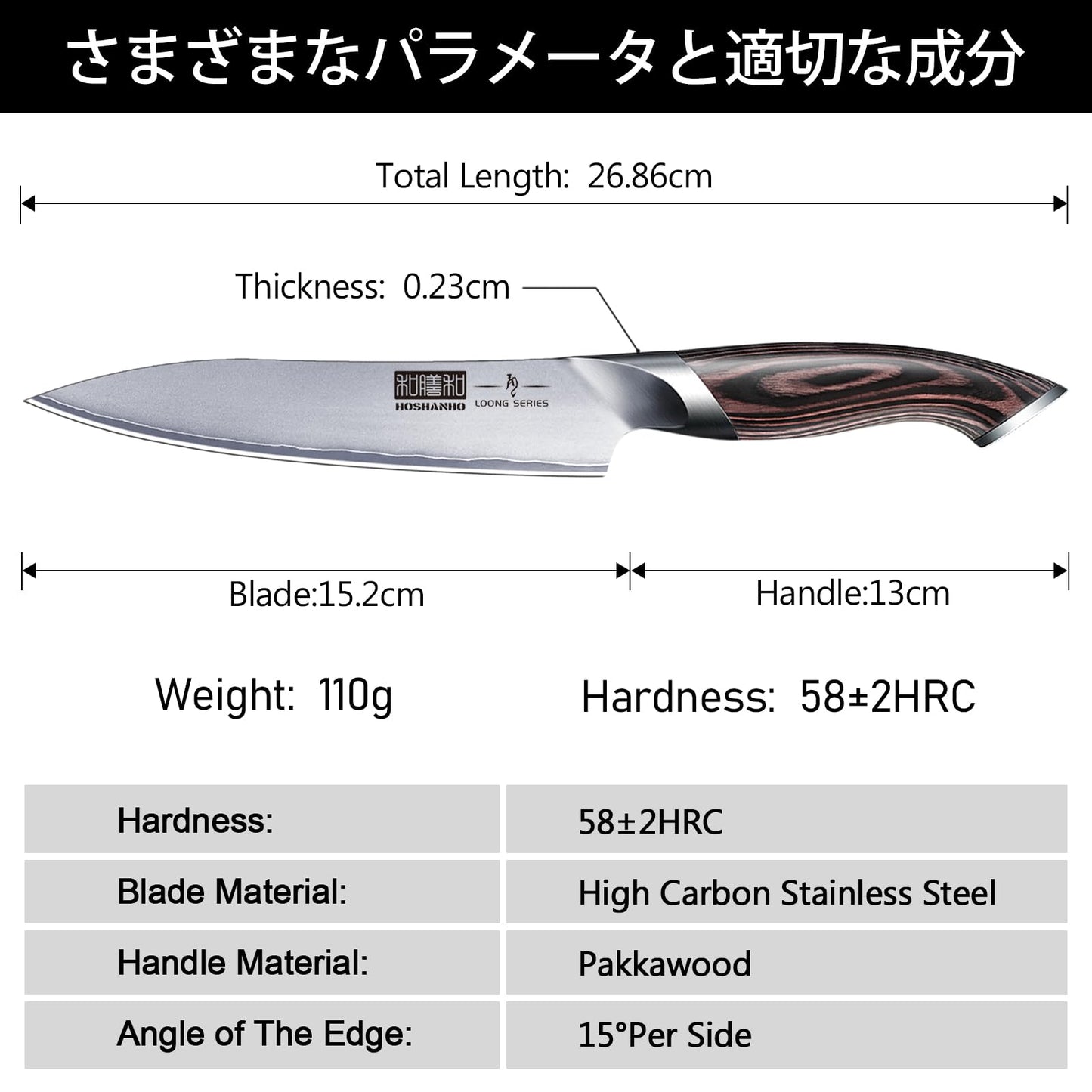 HOSHANHO 6 Inch Kitchen Knife, Ultra Sharp Japanese High Carbon Stainless Steel Chef Knife, Multipurpose Kitchen Utility Knife with Ergonomic Pakkawood Handle