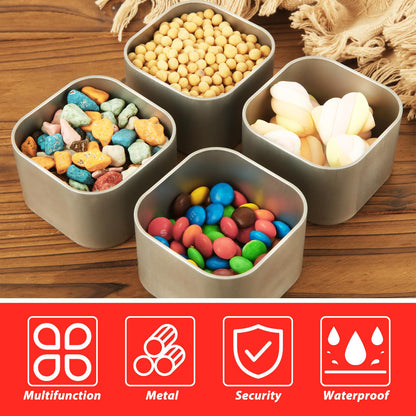LDXDRU 20Pcs 8oz Metal Tin Cans, Square Empty Containers with Clear Top, Tin Containers With Lids for Candles Salve Cosmetic Candies Food Storage