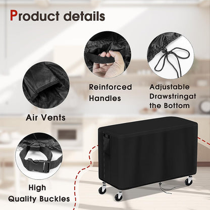 550 lbs 2 36"Lx18"Wx29"H, Outdoor Cart Cover for ELAFROS Tier Plastic Utility Cart, Waterproof Service Cart Covers