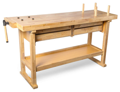 WEN 60-Inch Hardwood Workbench with Four Drawers and Onboard Vise (WB6020)