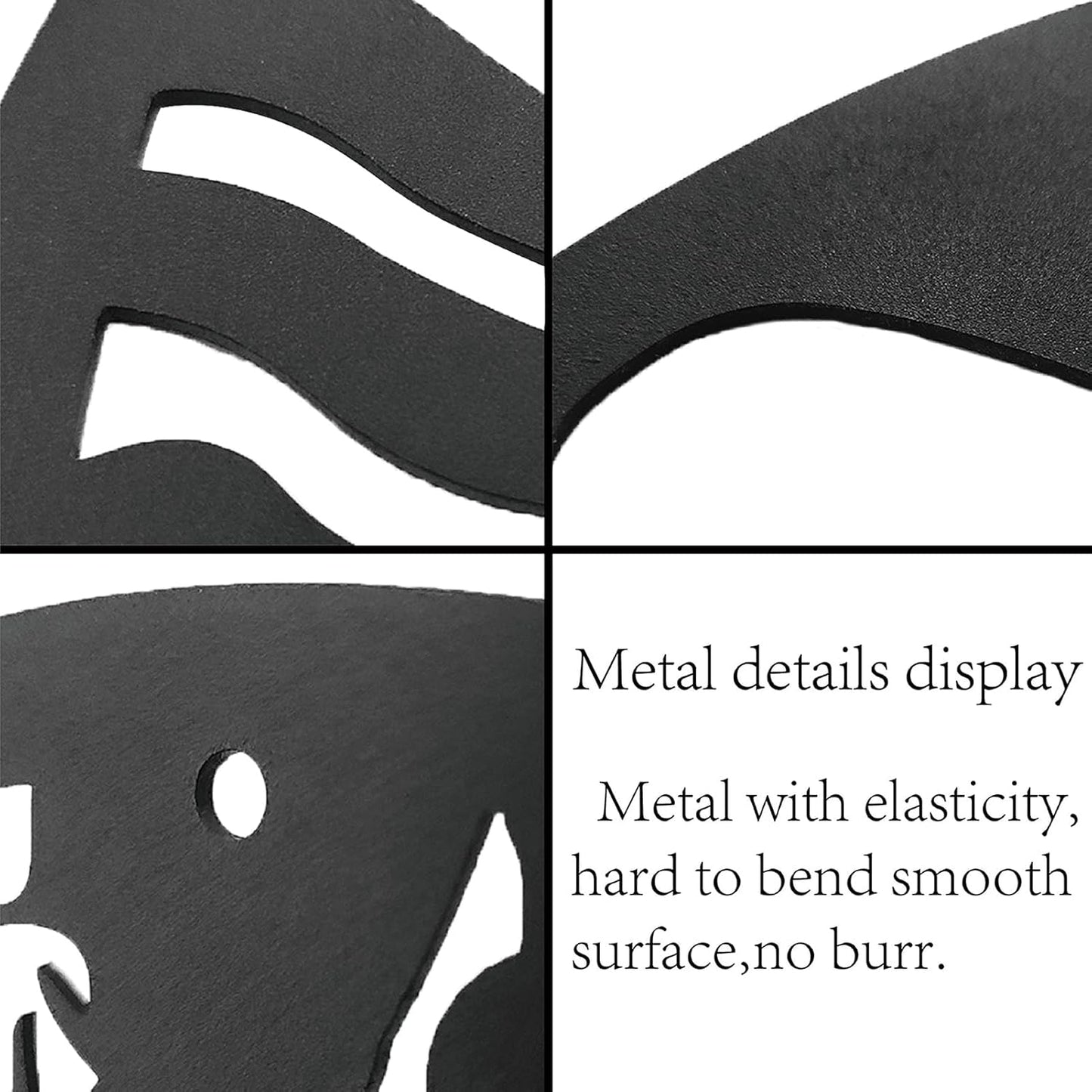 CREATCABIN Metal Tree Leaf Wall Decor, Double Black Wrought Iron Scroll Sculpture Leaf Hanging Decor