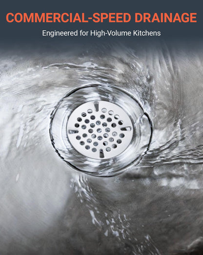 Phivan 3-1/2 Inch Commercial Sink Strainer - 304 Stainless Steel 41-Hole Clog-Free Drain Cover, Precision Fit for 3.5" Drains & 3 Compartment Sinks, Heavy-Duty for High-Volume Kitchens (3-Pack)