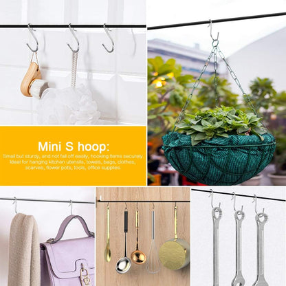 HNYYZL 30 Pack S Shaped Hooks - Stainless Steel Metal Hangers for DIY Crafts, Jewelry, Key Chains