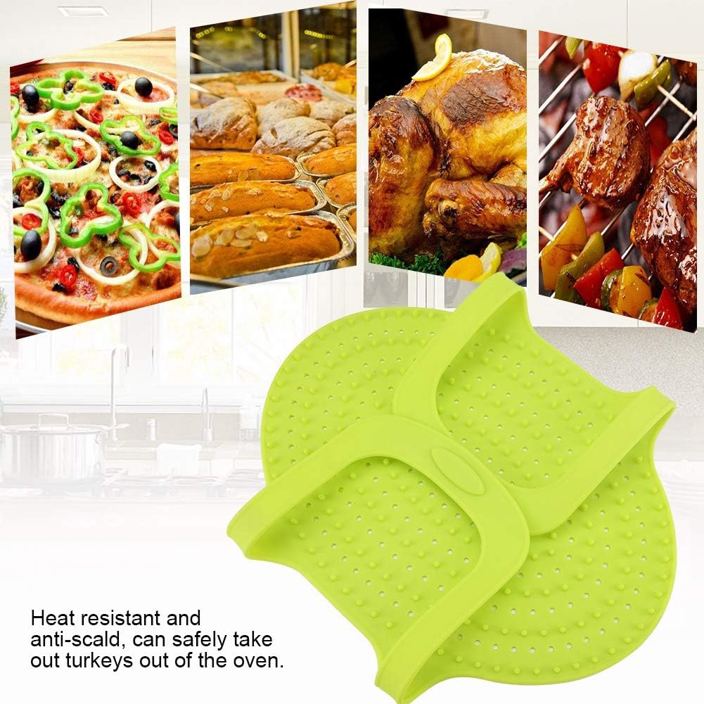 Pssopp Silicone Turkey Lifter, Roasting Pan Sling for Turkey Meat, Green Bakeware