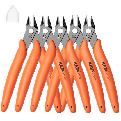 KATA 5-Pack Micro Wire Cutters, Precision Electronics Flush Cutter and Side Cutting pliers, Clean Cut for Model, Jewelry, Model Kits