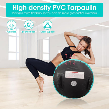 Gymnastics Air Barrel Roller Air Spot, Inflatable Tumbling Mat Tumble Track Gymnastic Equipment Balance Cylinder with Pump for Yoga Cheerleading Home Use Gym