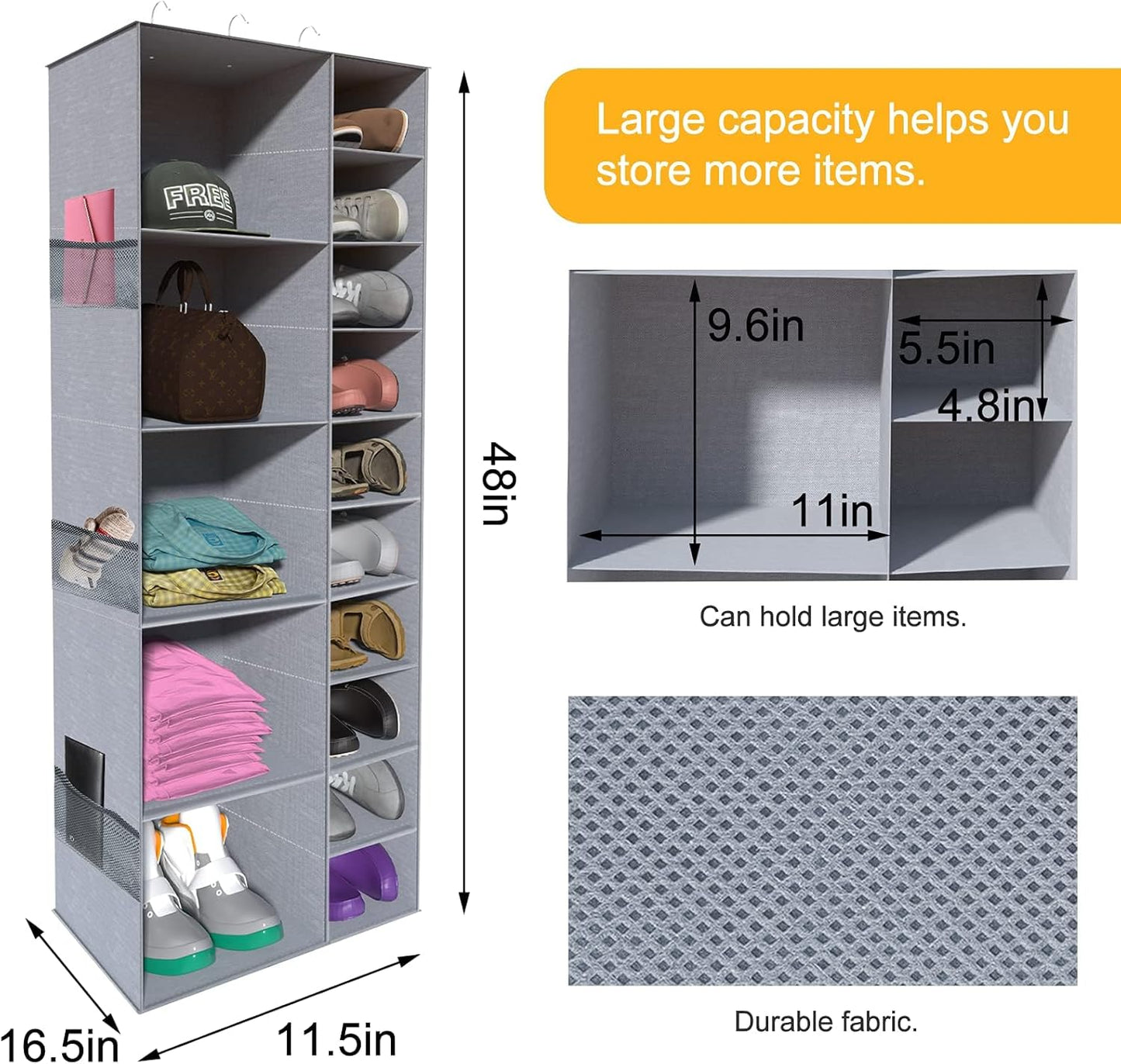 Closet 15 Closet coastal rose Hanging Shoe Storage Organizer, Sections Organizers and Storage Shelves Shoe Rack Holder