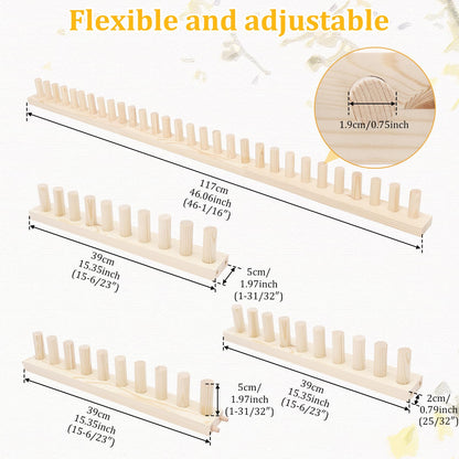 46" Chunky Blanket Frame, No Needle and Adjustable Size Hand Knitting Kit Portable Extra Large Weaving Blanket Maker Craft Kit for Home Decor