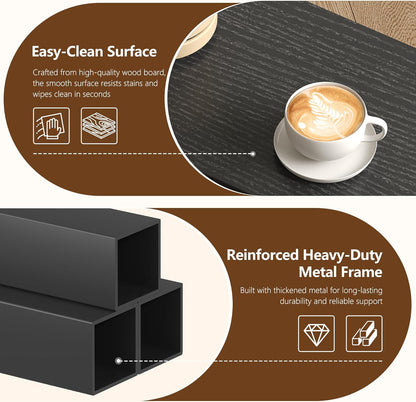 26.4" HET006BK1 Heybly Small Narrow Side Table for Small Space, Thin Bedside Table, Skinny End Table, Slim Sofa Table