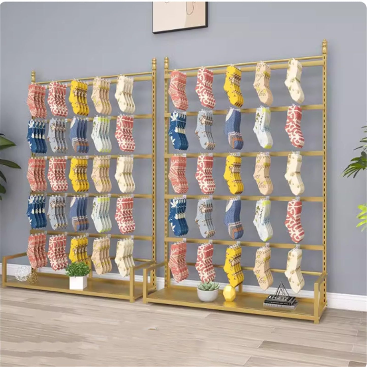 5 Tier Metal Underwear Display Stand, Large Capacity, Lingerie Garment Rack, Retail Sock Show Shelves, Commercial Clothing Store Shelf, for Bras, Shorts, Hats(Black,80 * 35 * 135cm)