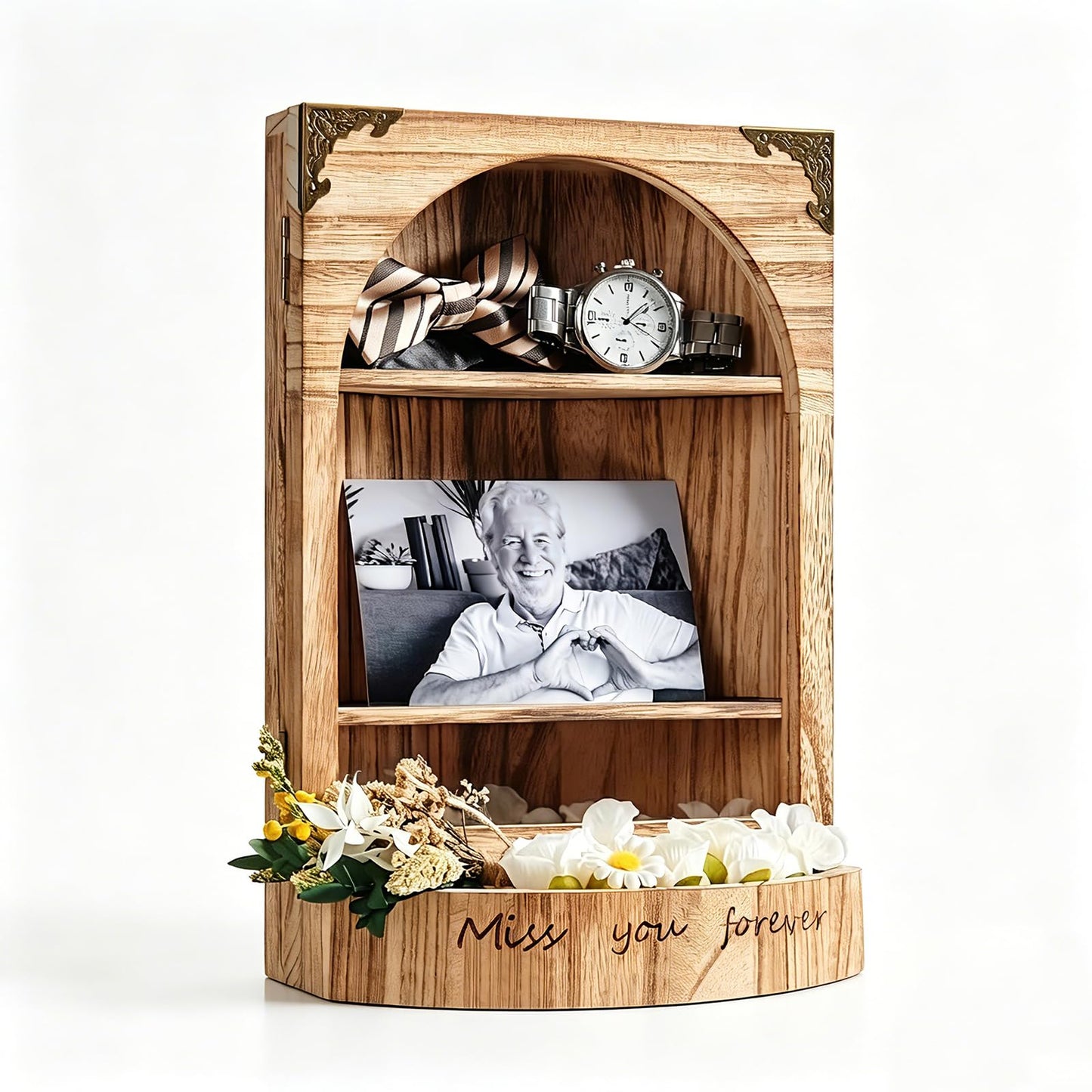 DGWJSU Shadow Box Frame, 8.66x12.5″ Sympathy Gifts for Loss of Loved One, Keepsake Box, Shadow Boxes Display Cases Flower, Photos, Memorial Gifts, Sympathy Gifts, Celebration of Life, Carbonized Brown