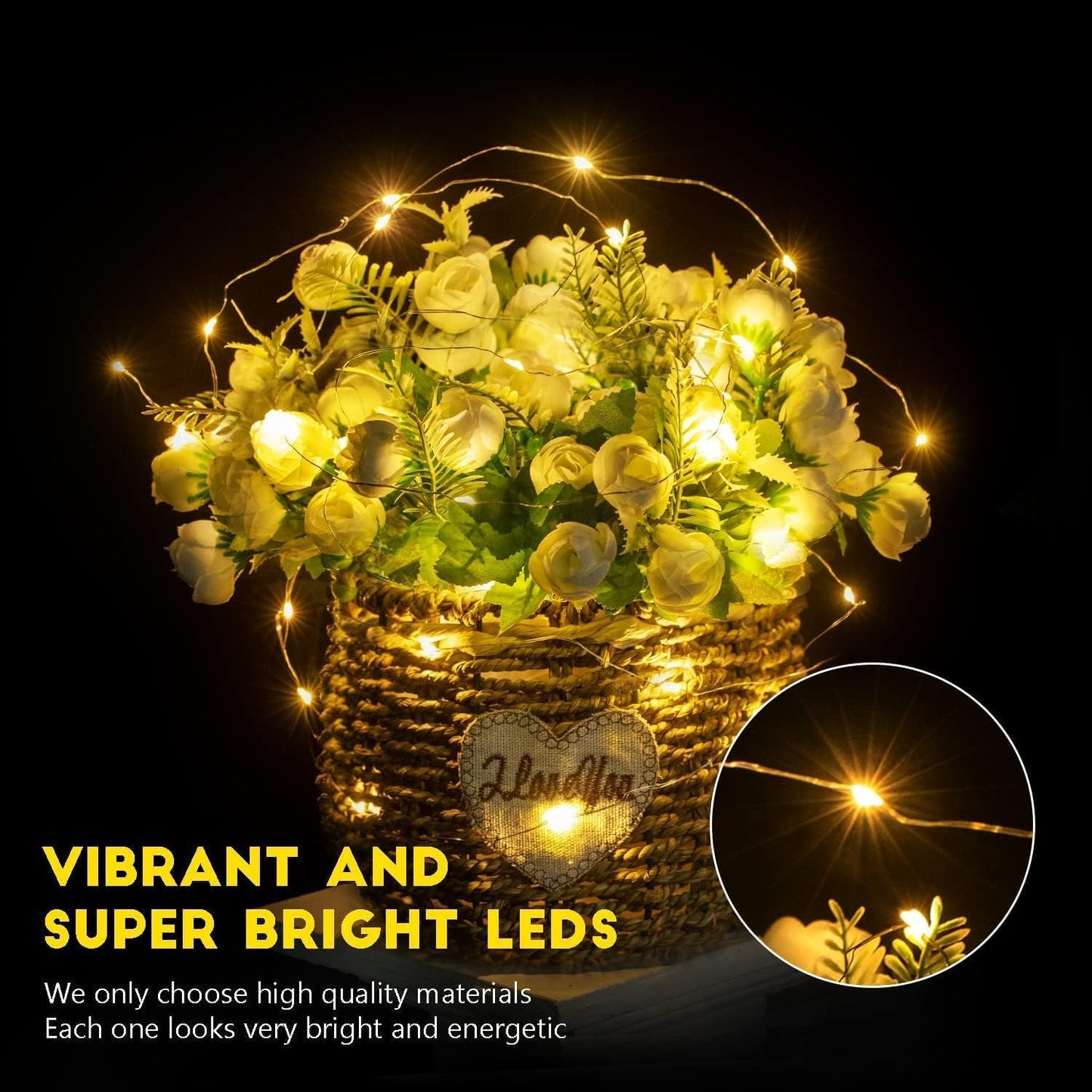 12 Pack 7ft 20 Fairy Lights Battery Operated String Lights - LED Silver Wire Firefly Lights for Mason Jars DIY Picture