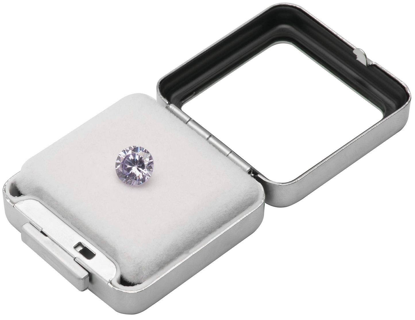 Giftop Glass Top Loose Diamond or Gemstone Display Box Case Holder Show Container Metal (Silver Small)