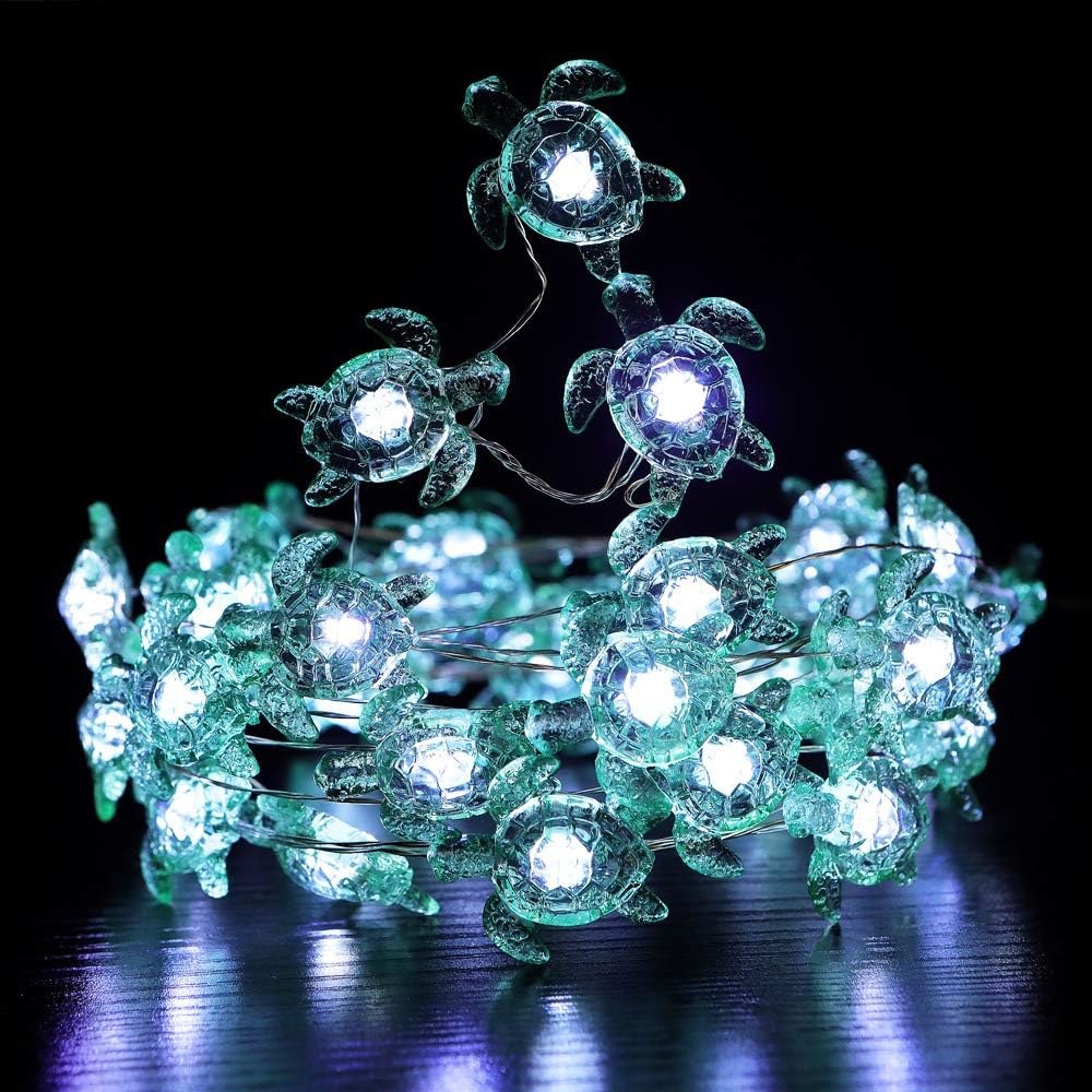18.7 40 WSgift Sea Turtle Decorative String Lights, Ft LED USB Plug-in Silver Copper Wire Beach Theme Fairy Lights