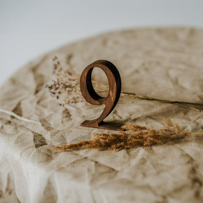 Wooden Wedding Table Numbers 1-10, Rustic Table Number Signs for Reception, Party, Banquet, Event Centerpieces, Self-Standing Wood Numbers with Base, Elegant Décor for Restaurant or Bridal Shower