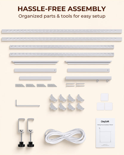 Cozytuft Aluminum Tabletop Tufting Frame (35.5") with Anti-Puncture Strip, Adjustable Rug Tufting Frame, Space-Saving Design for Punch Needle & Rug Making, Easy Clamp Setup