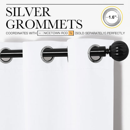 NICETOWN White Room Darkening Draperies - Energy Saving Grommet Top Curtains, 55x78 Inch (Set of 2)