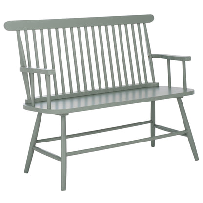 SAFAVIEH Home Collection - Eton Sage Green Solid Wood Bench, Farmhouse Spindle Back Indoor Seating for Entryway or Dining (BCH3300A)