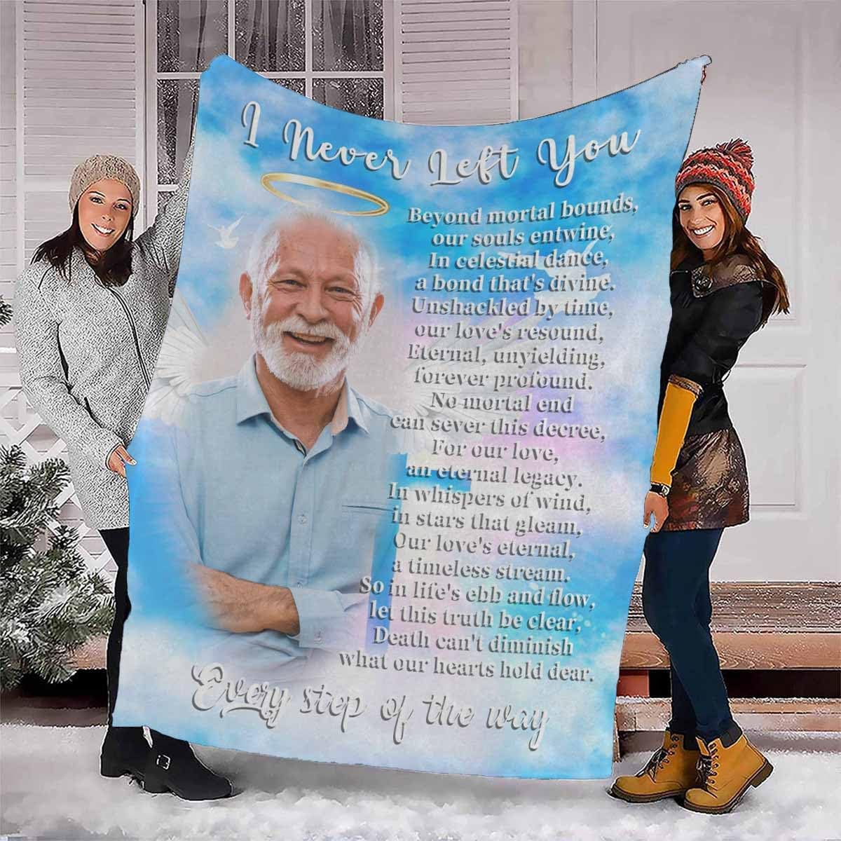 AOFUN Custom Memorial Blanket with Photos, Personalized Blanket in Loving Memory, Custom Picture Blankets for Loss