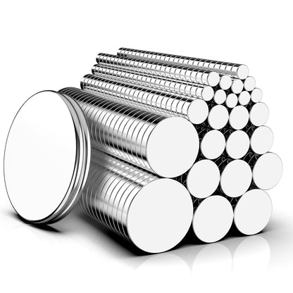 Magnets, Caturledas 600 Pack 8 Different Sizes Small Round Magnetic Rare Earth Neodymium Fridge Magnet for Home Kitchen Office School Hobby Handcraft Woodworking Miniature Model Base, Silver