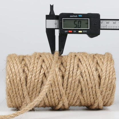 PerkDecor 2Pack 5mm Natural Jute Twine Rope 210 Feet Twisted Heavy Duty Thick Twine for Cat Scratching Post Tree Craft Projects Garden Home Decoration Packing Bundling (Brown-105Feet/Roll)