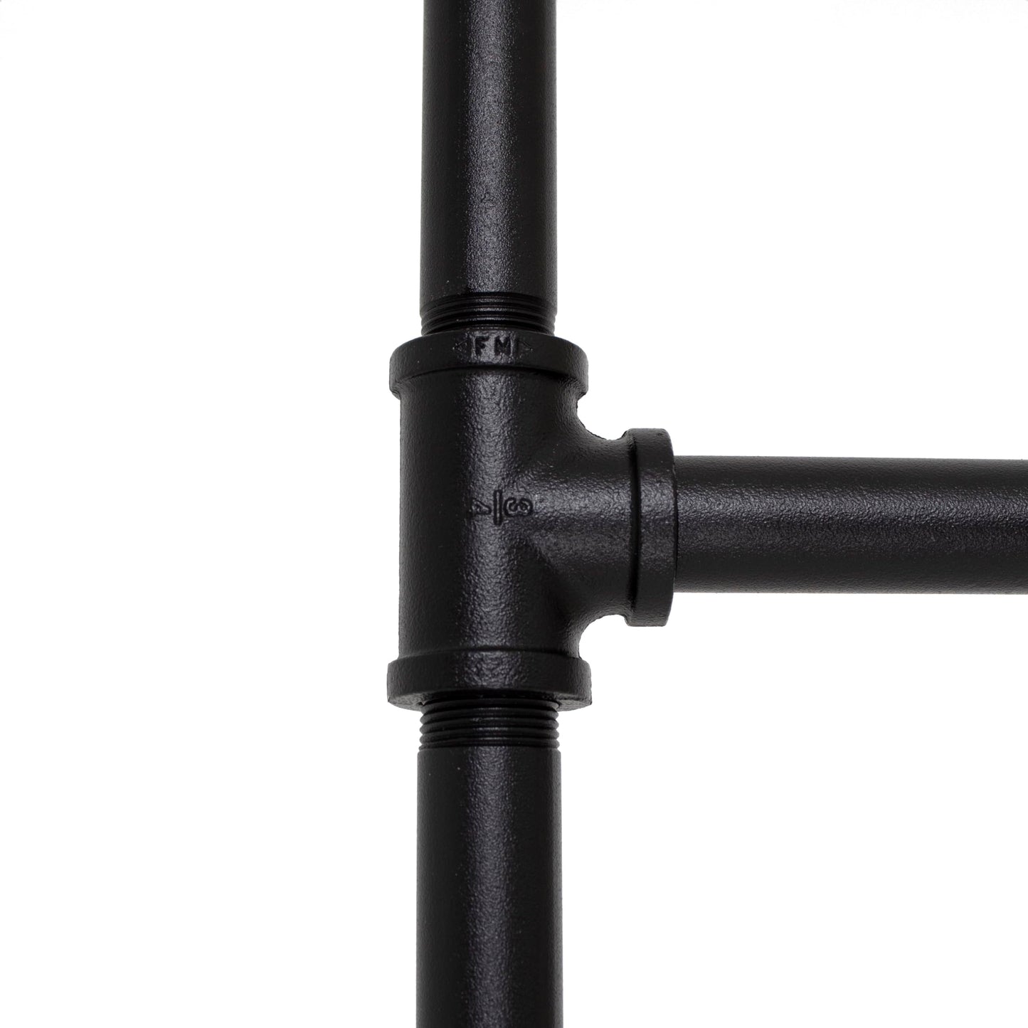 William Roberts Vintage Industrial Pipe Clothing Rack with Solid Wood Top Shelf, Black, 43" W x 64" H x 17" D
