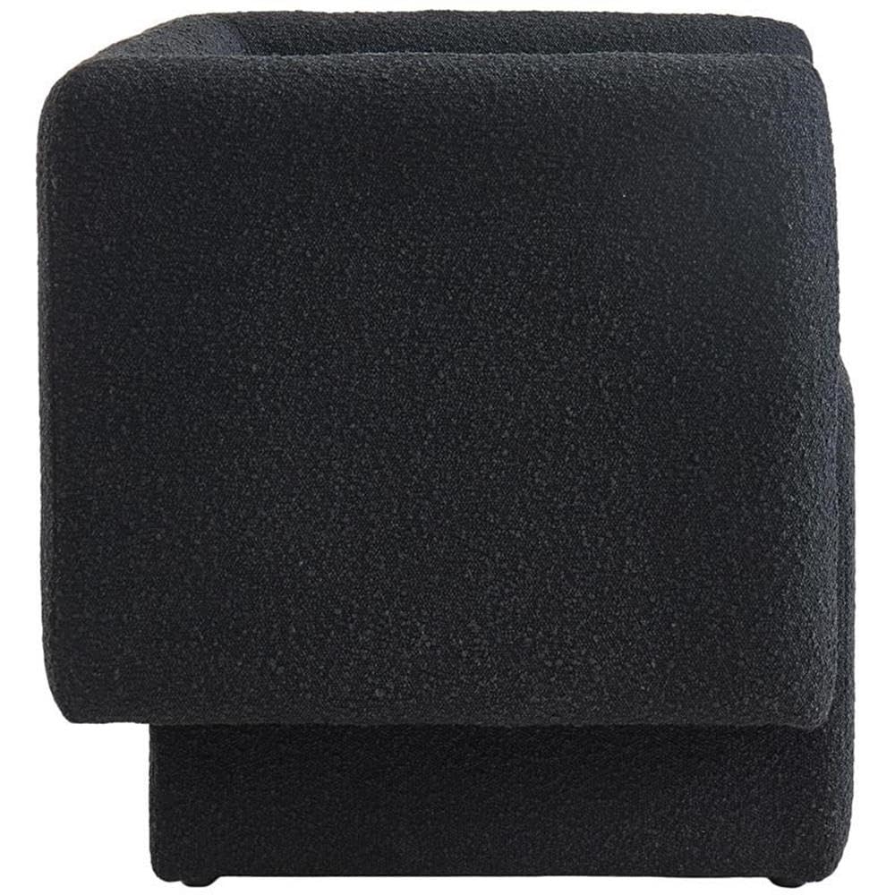 Meridian Furniture 575Black Vera Collection Modern | Contemporary Boucle Fabric Upholstered Accent Chair, Black, 31" W x 27" D x 29" H