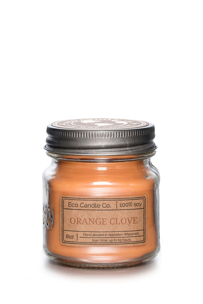 ECO CANDLE CO. Recycled Candle, Orange Clove, 8 oz. - Scents of Oranges Pierced with Spicy Cloves - 100% Soy Wax, No Lead, Kraft Paper Label & Lid, Hand Poured, Phthalate Free