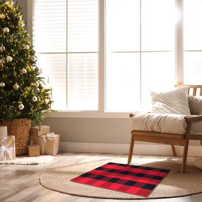 Buffalo Plaid Check Rug 35.4 x 23.6 Inch, Outdoor Indoor Front Porch Doormat, Washable Woven Decor for Home