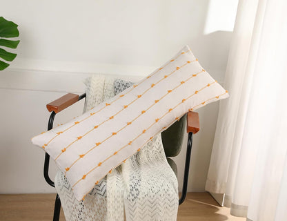 14x36,Stripe NUYECY Long Lumbar Throw Pillow Cover Pattern Cotton Yellow Boho Extra Long Decorative Pillow Cover Pillow