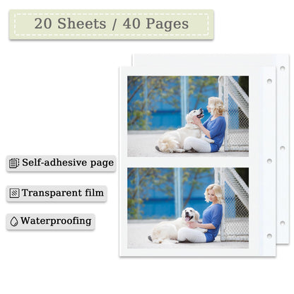 3 Ring Photo Album with Sticky Pages, Linen Scrapbook for Easy Customization - Perfect for 2x3, 4x6, 5x7, 8x10 Photos - 20 Sheets for Family Memories & Crafting