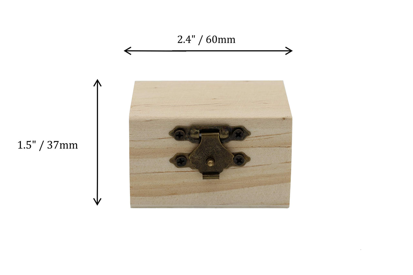 Creative Hobbies 12-Pack Mini Wooden Treasure Boxes with Locking Clasp - Unfinished Wood Treasure Chest for Party Favors, DIY Projects, Home Decor, Props, 2.3 x 1.5 x 1.5 Inches