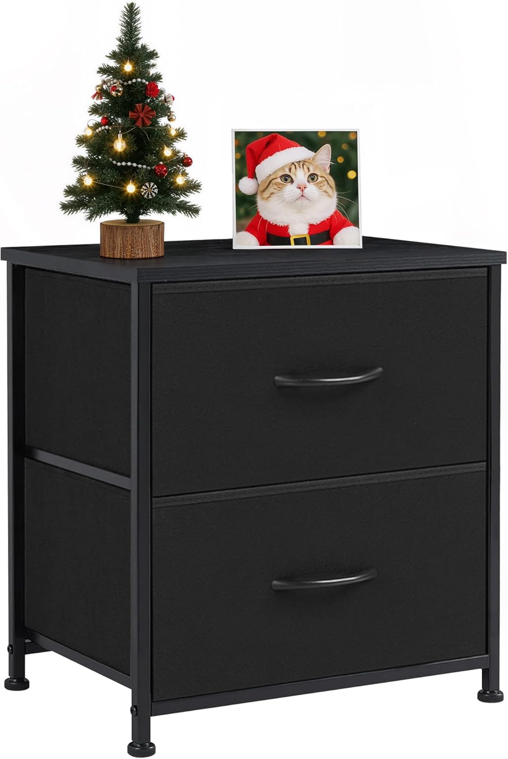 2 2 Closet, Nightstand, Drawer Dresser Bedside Storage Furniture, Small Dresser with Drawers, End Table with Fabric