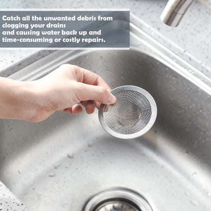 Shimeyao 100 Pcs 2.75 Mesh Sink Strainers Stainless Steel Drain Strainer Mesh Shower Drain Hair Catchers for Bathroom Kitchen for Lavatory Balcony Laundry Mop Pool RV Sink
