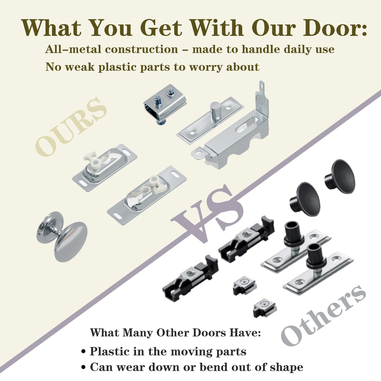 ARKHJEM Bifold Closet Door for 60" x 80" Opening, 3 Lite Closet Folding Door with Concealed Hardware Kit, MDF, Pre-Assembled, White Interior Doors