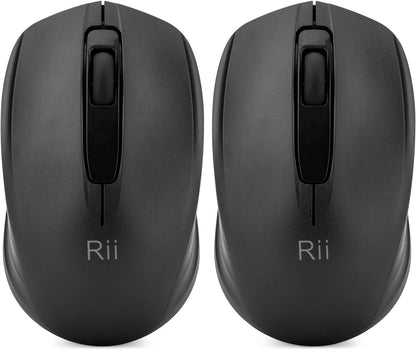 Rii Wireless Mouse, 2.4G Portable Computer Mice for PC, Laptop, Windows,Office Included Wireless USB dongle (Black)