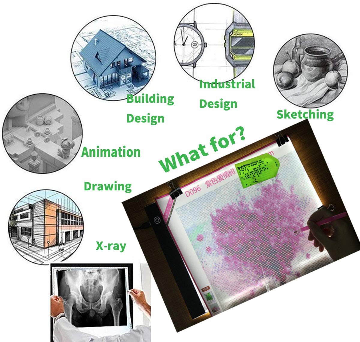 Small A5 Ultra-Thin Portable LED Tracing Light Box Dimmable Tracer Pad Board Universal USB Powered Adjustable Brightness for Artists Drawing Sketching Trace Animation Artcraft 5d Diamond Painting