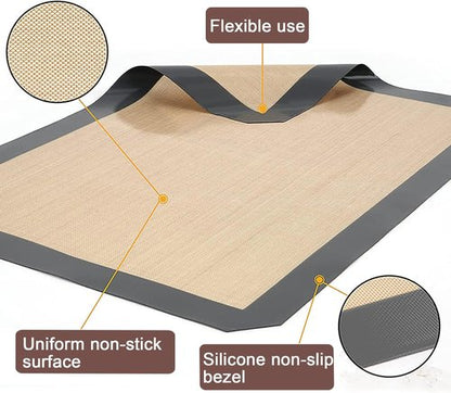 Inmorven Non-Stick Silicone Baking Mats - Food Safe Reusable Liner Sheets for Cookies & Pastries | 2-Pack