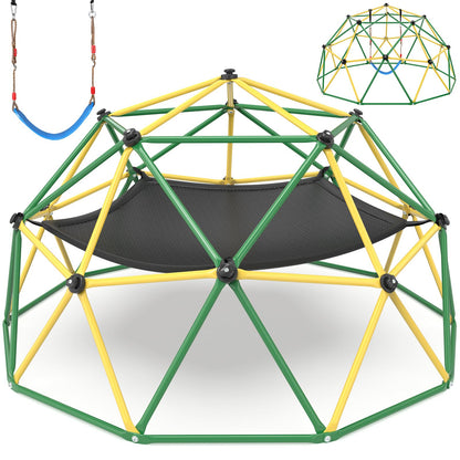 Amictoy Climbing Dome, 10FT Climber with Hammock & Swing, Jungle Gym Backyard for Kids, 2025 Upgraded Model Indoor Outdoor Toddler Play Equipment, Easy Assembly, Safety Certified