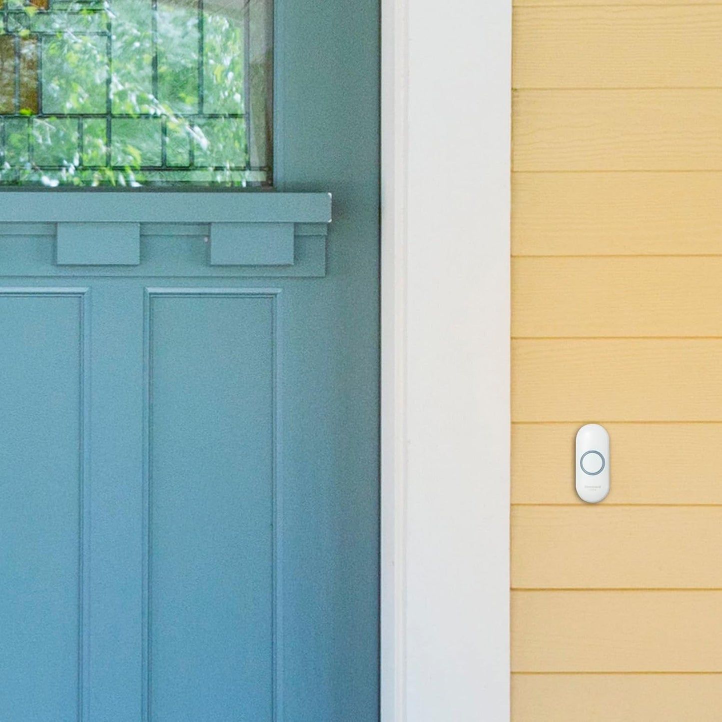 Honeywell Home RPWL400W2000 Honeywell Series 3, 4, 5, 9 Wireless Doorbell Push Button with Halo Light, White