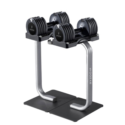 BYZOOM FITNESS 25lb Adjustable Dumbbell & Dumbbell Stand Set
