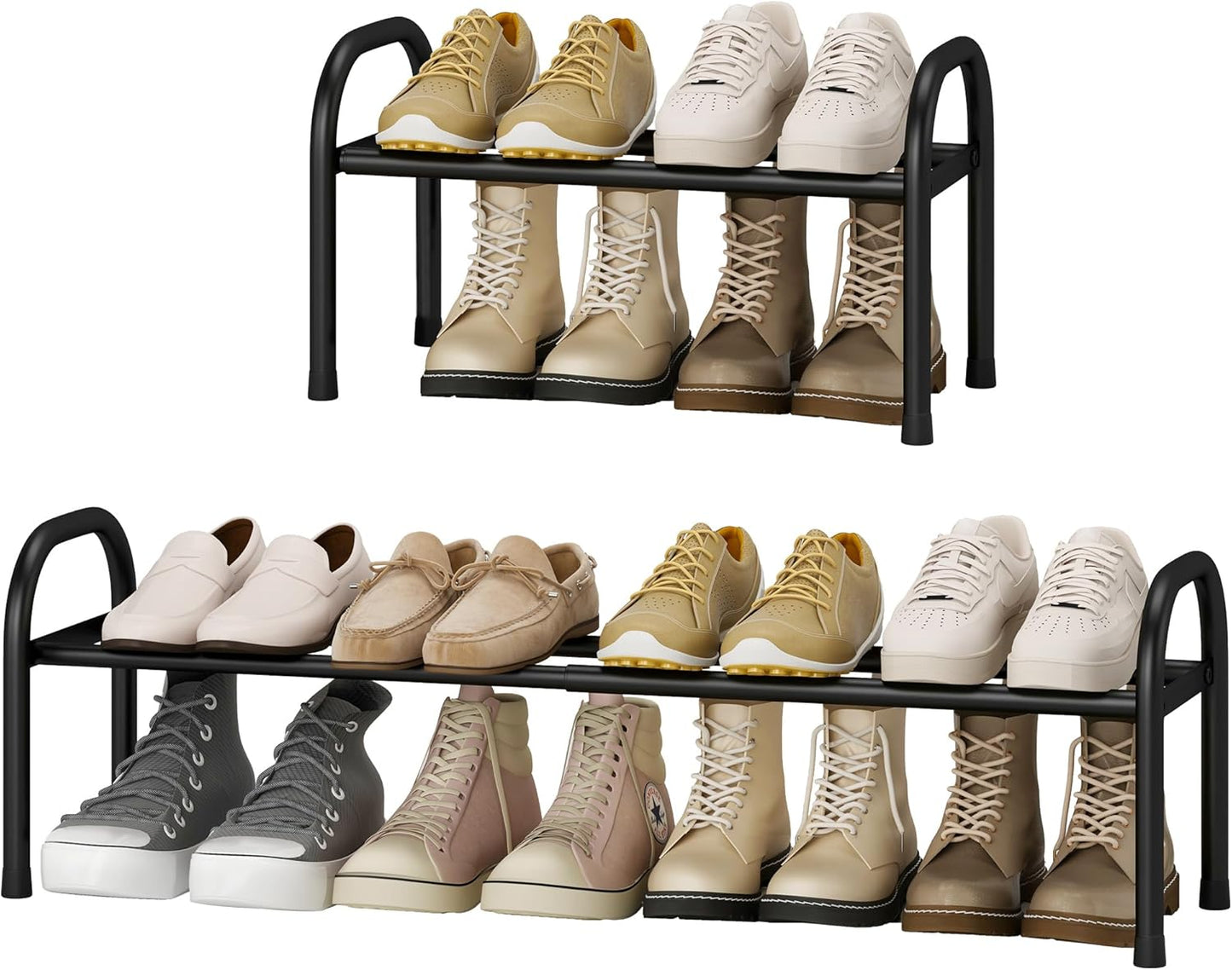 1-Tier Closet, 8 STO STO Expandable Shoe Organizer, Metal Shoe Rack for Up to Pairs Adjustable Storage for Front Door