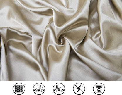 Lanest Housing Satin-Silk Pillowcase Queen, Beige Satin Pillowcase for Hair and Skin, Super Soft, Cooling