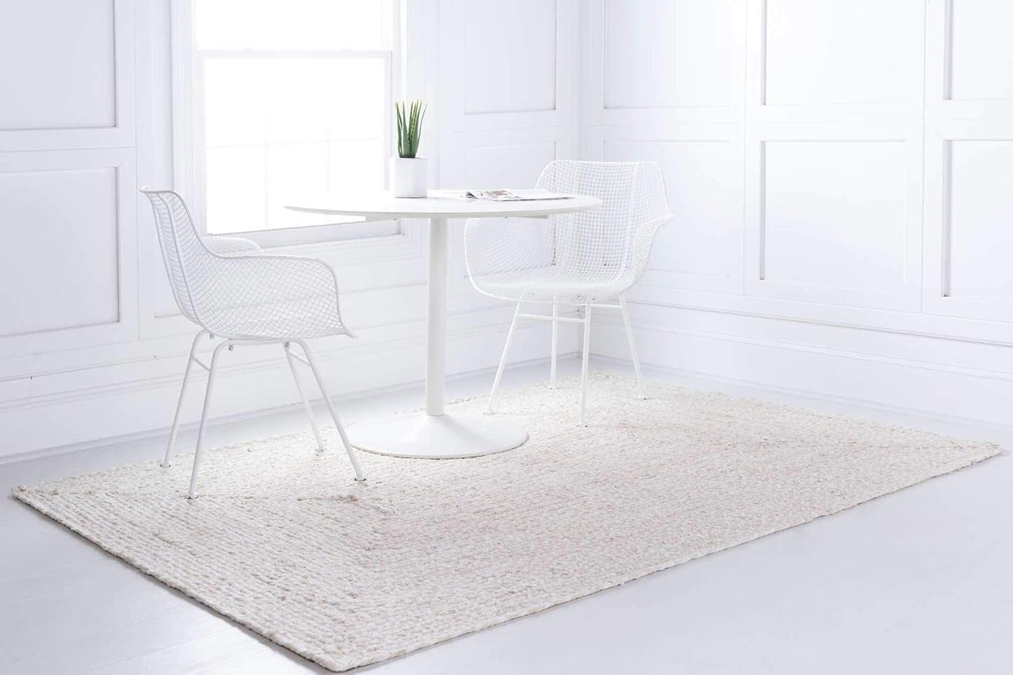 Unique Loom Braided Chindi Collection Area Rug - Layer, Ivory/Beige (2' x 3' 1" Rectangle)