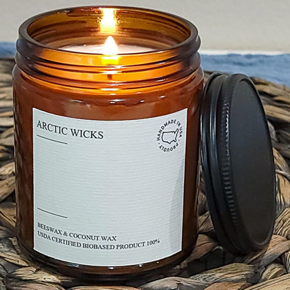 Pumpkin Spice Latte Candles | Arctic Wicks Coconut & Beeswax Candles | 9oz Amber Scented Candle for Holidays