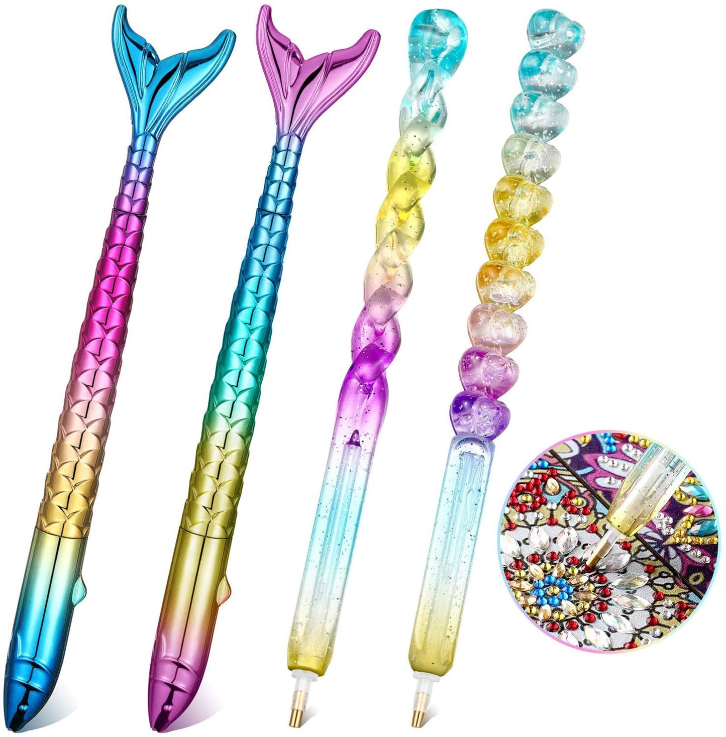 Ovelur 7 Piece Diamond Painting Accessories Pens with 5 Piece Diamond Painting Wax Storage, 5D Diamond Art Pens Tools for Adult Kids (Drill Pens)