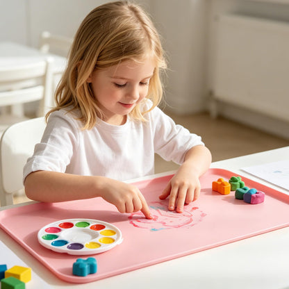 Silicone Art Mat for Crafts, 24"x16" Silicone Painting Mat to Keep Clean Protects Surfaces Perfectly for Crafts, Legos, Resin & Jewelry-Making, DIY Crafts Mat