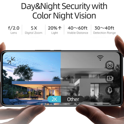 Rraycom 4Pack 5G/2.4G Security Cameras Wireless Outdoor,2K Battery Powered AI Motion Detection Siren Alarm WiFi Home Indoor Camera, Color Night Vision, 2-Way Talk, Waterproof, Works w/Alexa, Cloud/SD