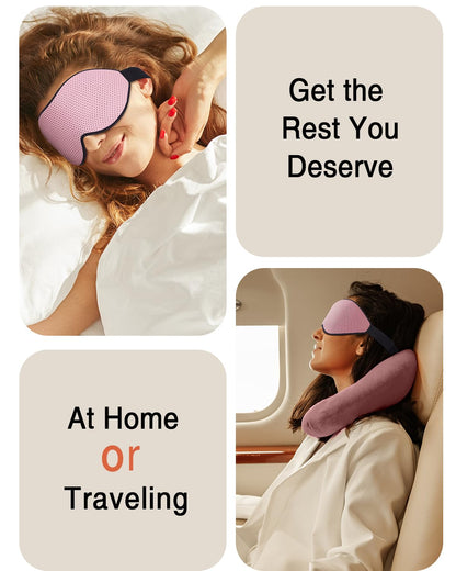 MABAO Sleep Mask for Side Sleeper, Eye Mask for Sleeping Women Men, 3D Contoured Cup No Eye Pressure 100% Light Blocking Sleeping Mask with Adjustable Strap Night Blindfold Flight, Travel, Nap, Black